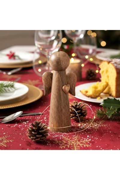 Orion Figurină decorativă înger din lemn, în picioare, 21 cm