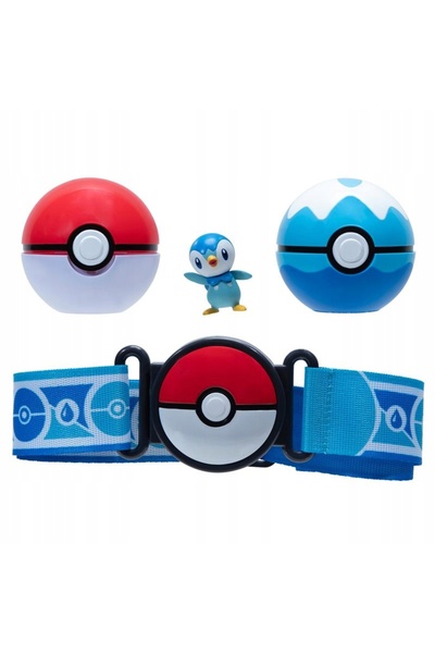 Jazwares POKEMON CLIP N GO FIGURINĂ ANTRENOR PIPLUP 5cm 2x POKÉ BALL și DIVE ...