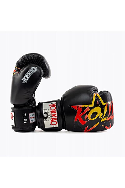 Yokkao Mănuși de box Fighter KO negre de 16 oz pentru bărbați