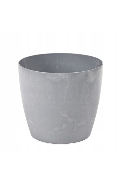 NO BRAND SET 3x Ghiveci de grădină negru lucios cu inserție de beton 30x30cm