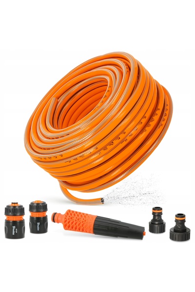 Bradas Furtun de grădină retractabil 1/2 țoli, 50 m, pentru udare, SHLAUF, 3 ...