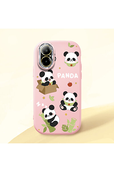 Hontinga Realme 12 Lite Uyumlu Kılıf kamera koruyucu Siyah Silikon Couple Tel...