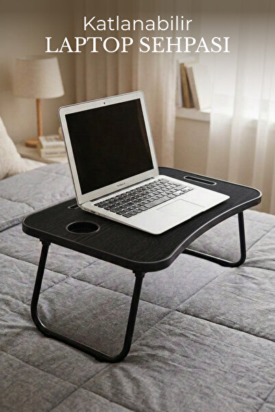 Nandy Home Portatif Katlanır Laptop Sehpası Tablet Telefon ve Bardak Tutuculu...