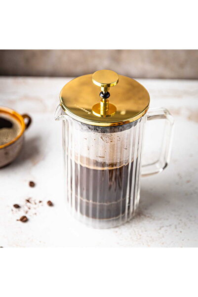 Klausberg Cafetieră French Press din sticlă 600ml, argintie 7760