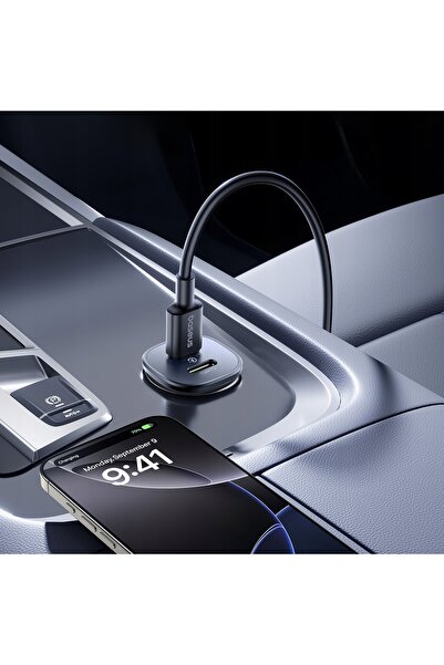 Baseus Încărcător auto GoTrip 2 x USB C 30W Negru