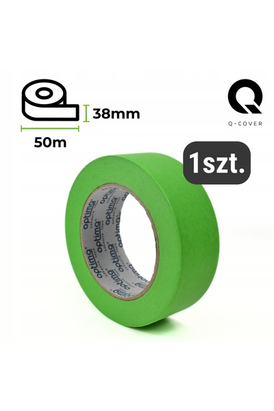 NO BRAND 38mm x 50m Bandă de mascare din hârtie verde, protectoare pentru vop...