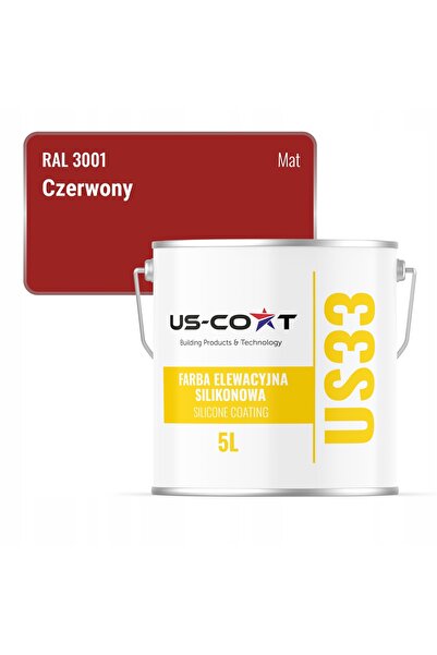 NO BRAND Vopsea pentru fațade, siliconică, roșu RAL3001, UV, 5L, Producător