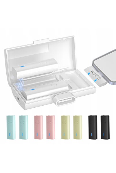 LENSGO 2x Microfon Lavalieră Wireless + Carcasă de Încărcare pentru iPhone cu...