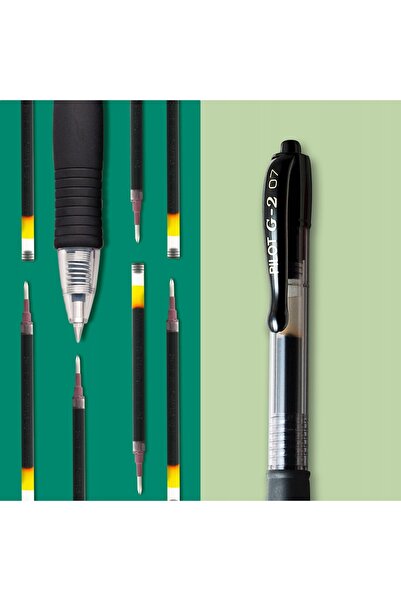 NO BRAND Pilot G-2 07 Pixuri cu gel Negru 0.7mm 4 bucăți Ergonomic