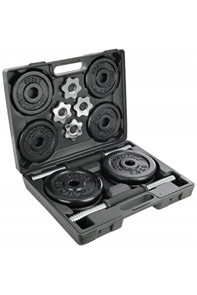 NO BRAND Gantere 2x9,5kg, bară de greutăți, ganteră, set de gantere 19kg, valiză