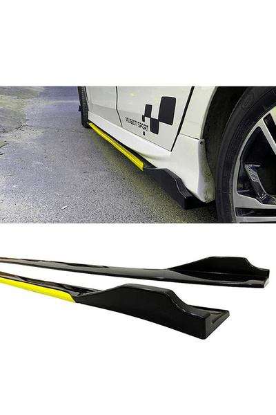 HasAkman Kia Ceed 2009-2012 Sarı Şeritli Renkli Yan Marşpiyel 2 Adet Piona Black