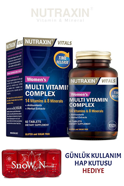 Nutraxin Multivitamin Women 60 Tablet (14 Vitamin - 8 Mineral - Bitkisel Ekst...