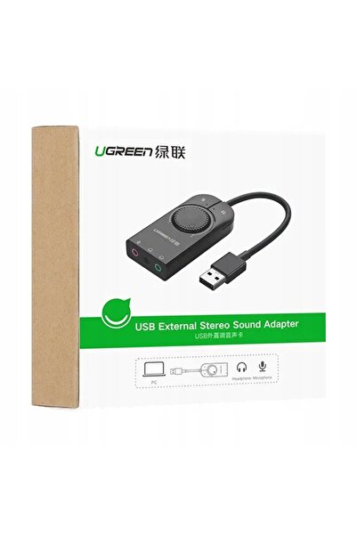 Ugreen PLACĂ AUDIO EXTERNĂ USB CU MUFĂ MINI JACK DE 3.5MM ȘI REGLARE