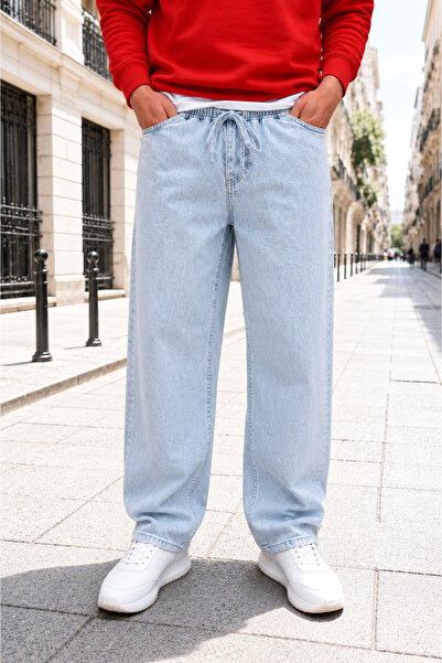 Valens Men's Elastic Waist Baggy Jeans