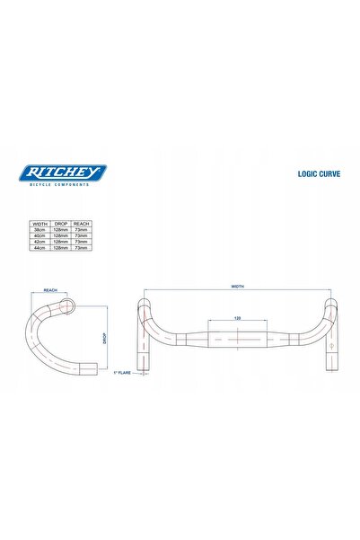 NO BRAND Ghidon Ritchey Road Comp Curve 42cm