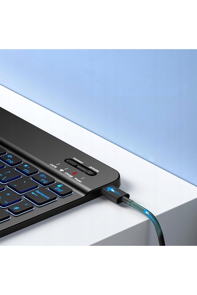 NO BRAND Husă cu tastatură RGB Bluetooth pentru Apple iPad 11 2025/10 2022