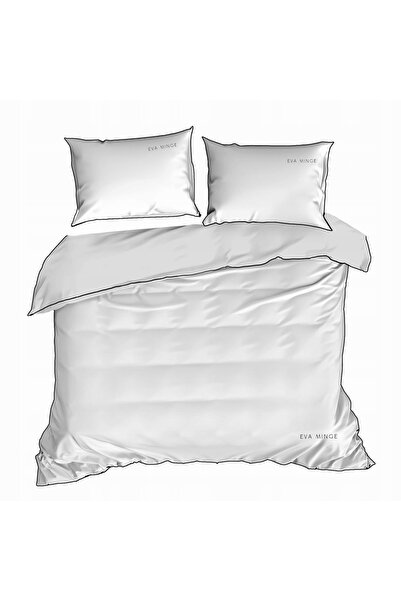 Eurofirany NOVA3 lenjerie de pat albă 220x200 fețe de pernă bumbac satin uni ...