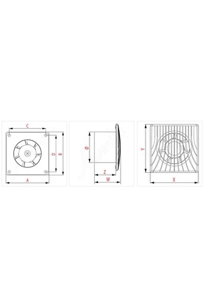 NO BRAND Ventilator de baie fi150 mm cu cablu, ștecher și întrerupător pe cab...