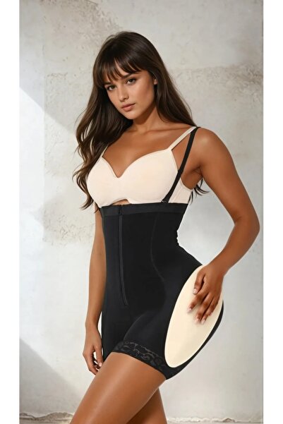 TaliedeViespe Body Modelator Black HIGH WAIST cu Fese si Solduri Proeminente ...