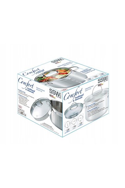 NO BRAND Oțel inoxidabil 14 cm SSW COMFORT INDUCȚIE GAZ 1L CAPAC PENTRU SCURG...