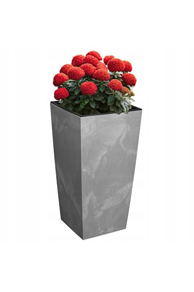 Deco4Home Ghiveci de grădină cu efect de beton, gri, pentru flori, înalt de 4...
