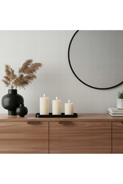 NO BRAND Set de 3 lumânări LED din ceară, cu efect de flacără, decorative, albe