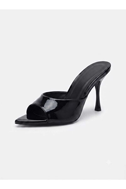 ZÉRIA Women's Patent Leather Pointed Toe Heeled Evening Dress Slippers Stylis...