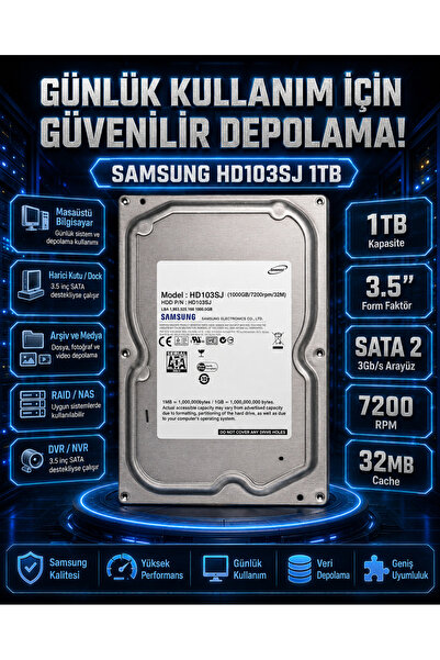 DİSK BANK 1 TB 3.5 İnç HD103SJ Masaüstü Bilgisayar Diski