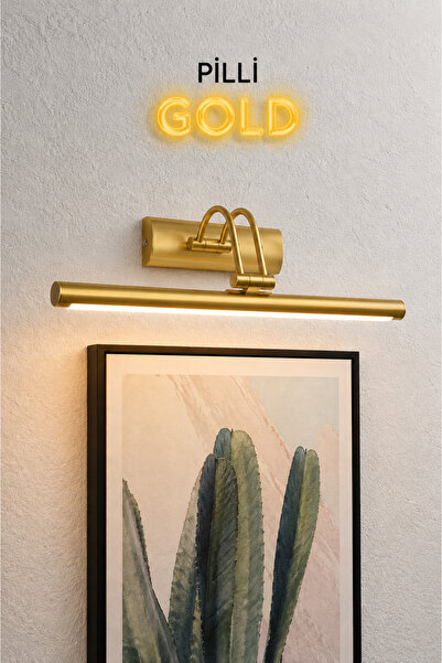 Voxify Pilli Mat Gold Gün Işığı Duvar Apliği Banyo Aydınlatma Ayna Üstü Led T...