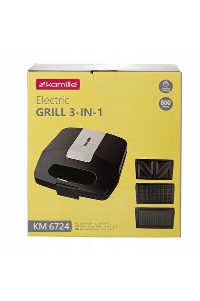 Kamille 3 ÎN 1 MULTIFUNCȚIONAL: PRĂJITOR DE PÂINE, GRILL, APARAT DE FĂRĂTĂ