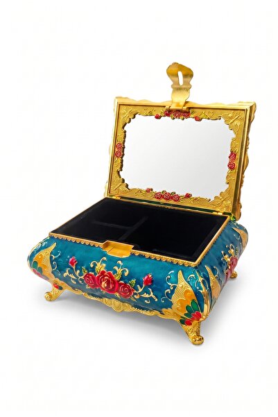 RASHA COLLECTION صندوق مجوهرات عتيق الطراز بنقشة الورد