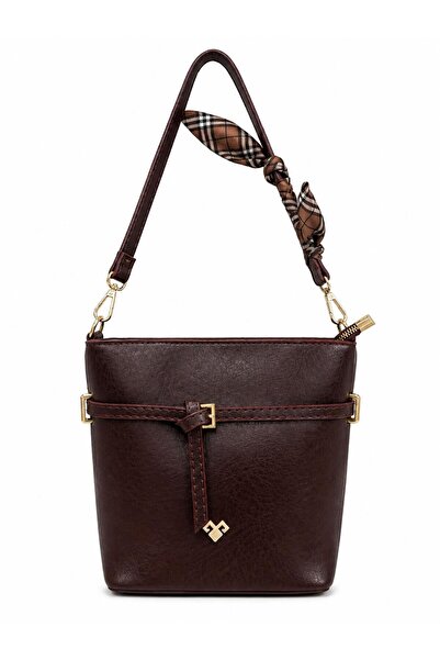 Vorin Luxe Women's Scarf Detailed Shoulder Bag – Leather-Look Casual Stylish Bag