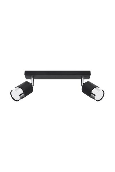 SOLLUX Lampă de tavan NERO 2 negru/crom