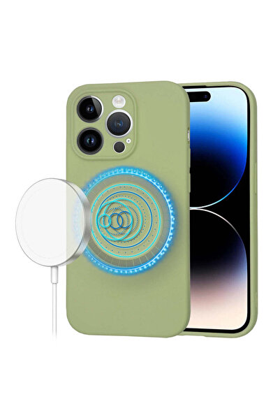 Techsuit Husă pentru iPhone 14 Pro, SoftFlex MagSafe, verde - verde