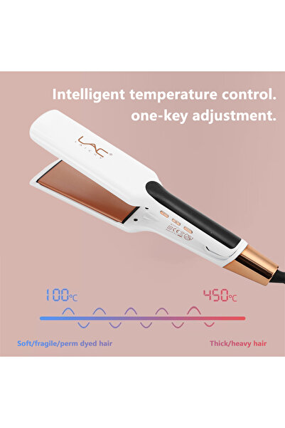 Generic Brand Professional Wide Ceramic Flat Iron Hair Straightener, Multi‑Te...