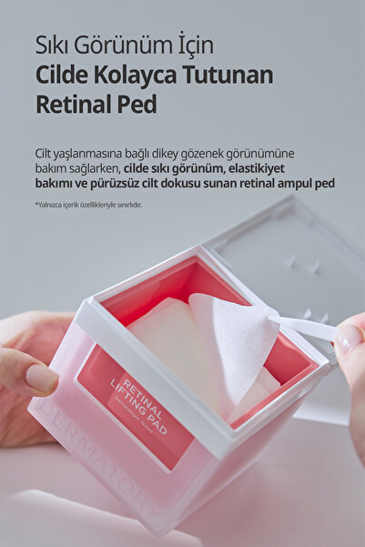DERMATORY Gözeneklere Sıkı Görünüm Sunan Esnek Yapılı Cilt Bakım Pedi Retinal Lifting Ampoule Pad