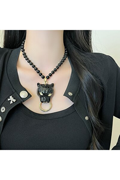Choice4 1 Elegant Enamel Leopard Pendant Necklace for Women Luxury High-End Q...