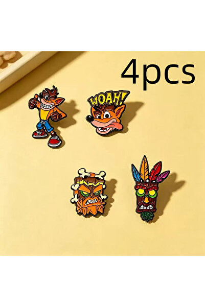 Choice Gold-color 4pcs Anime Enamel Pin Set Cute Chibi Badges Collection Broo...