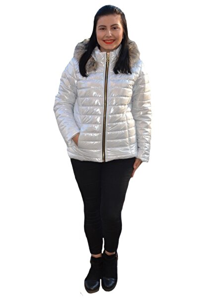 OEM Jacheta casual Pamy,model sidefat ,nuanta de argintiu