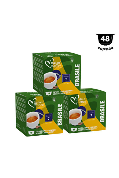 Italian Coffee 48 Κάψουλες Brasile – Συμβατές με Dolce Gusto – 3 x 16 Κάψουλες