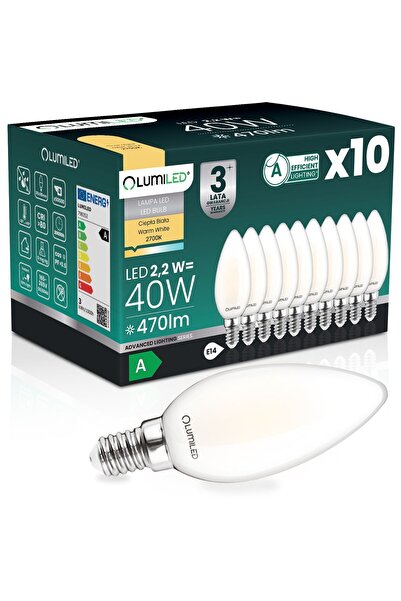 Lumiled 10x Bec LED E14 tip lumânare B35 2.2W 470lm = 40W 2700K Cald 360 °   ...