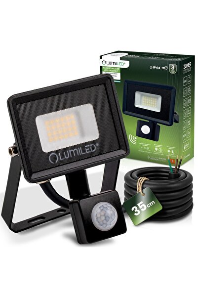 Lumiled ZONER Proiector LED 20W 1800LM 4000K IP44 Negru Senzor de mișcare