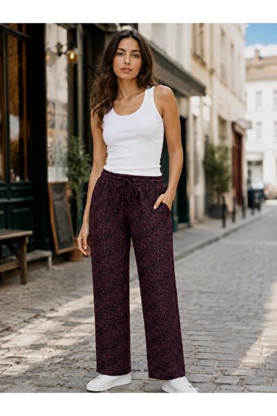 Derya Kurşun بنطلون بجيوب وخصر مطاطي 0573-016