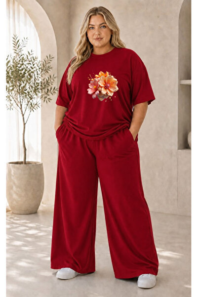 classy moda Women's Plus Size Premium Oversize Cotton 2-Piece Tracksuit Set C...