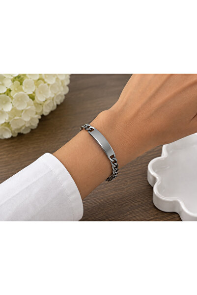 Bymiel 316L Stainless Steel Gourmet Chain Plate Bracelet