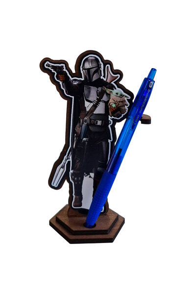OEM Figurina Mandalorian Grogu Fight Star Wars Baby Yoda, 15 cm, lemn