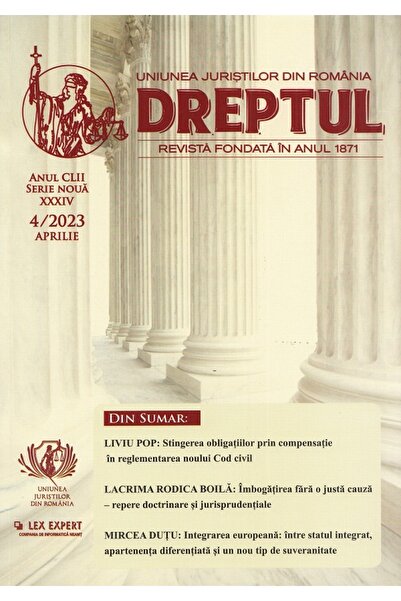UNIUNEA JURISTILOR DIN ROMANIA Revista Dreptul Nr.4/2023