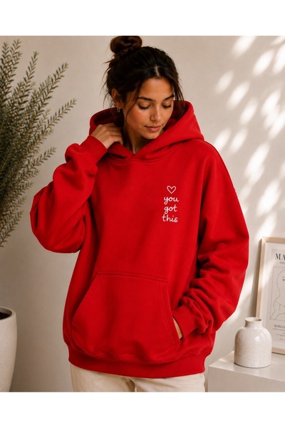 TREND EMMODA Women's Minimal Printed Oversize Sweatshirt