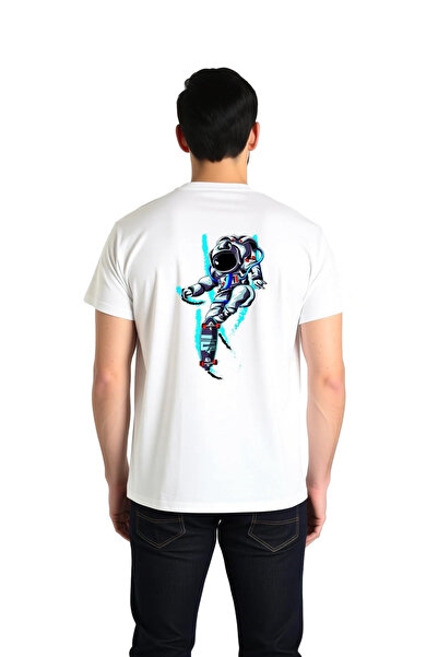 PayBuy Men's Skateboarding Astronaut Printed T-Shirt Shining Traces Detailed ...