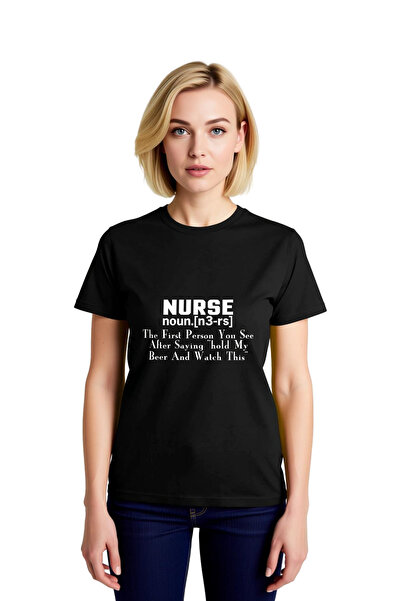 PayBuy Women's Nurse Definition Printed Short Sleeve Round Neck Cotton T-Shir...